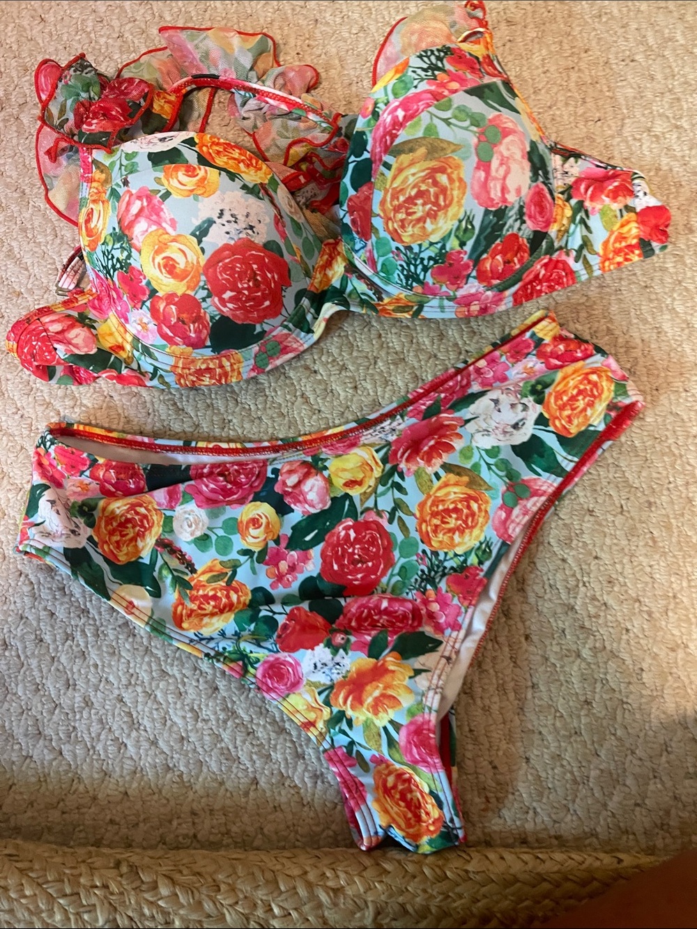 SHEIN Floral Print Multi-Color Bikini Set